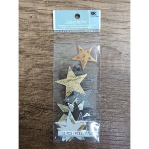 Jolee's By You Dimensional Stickers Gold  Brown Stars Scrapbook Embellishments